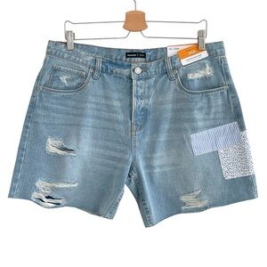 New Bluenotes Dad Jean Shorts Size 34 Denim Patchwork